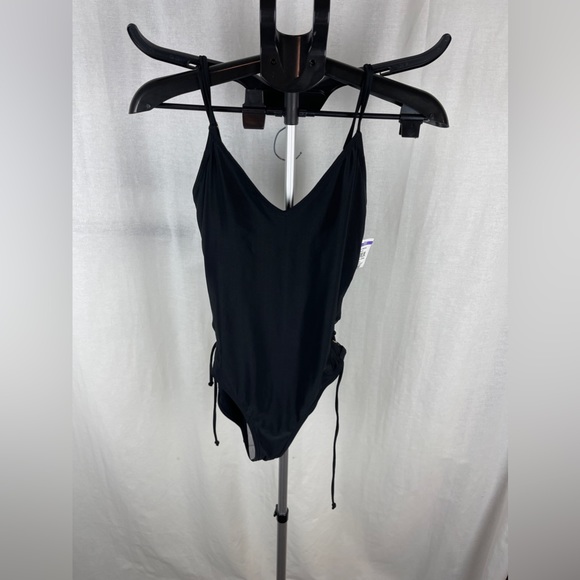RACHEL RACHEL ROY Solid Side Lace Black One Piece Swimsuit Size Small 4-6)NWT - Picture 6 of 11